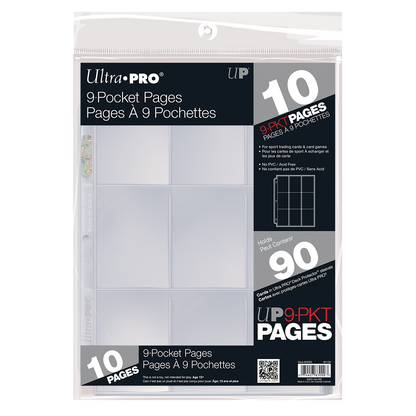 Ultra Pro 9-Pocket Retail Page for Standard Size Cards 10 Count