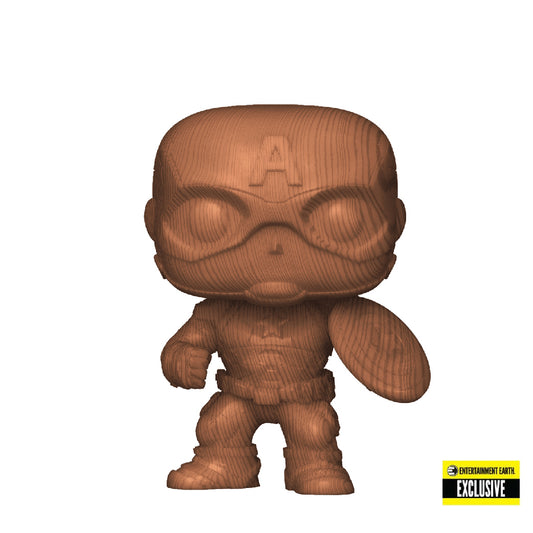 Marvel : Marvel - Captain America Wood Deco #584 Exclusive Funko POP! Vinyl Figure